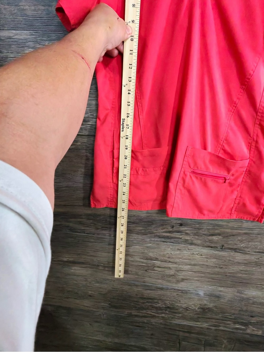Med Couture Red V-Neck Short Sleeve Scrub Top - Picture 8 of 10